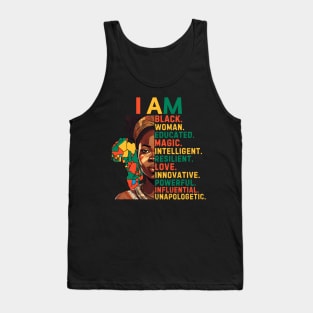 I am black woman educated, Black History Month Cute Woman Tank Top